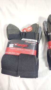 Wrangler Men's Utility Crew Socks, 8 Pairs, Shoe Size 6-12